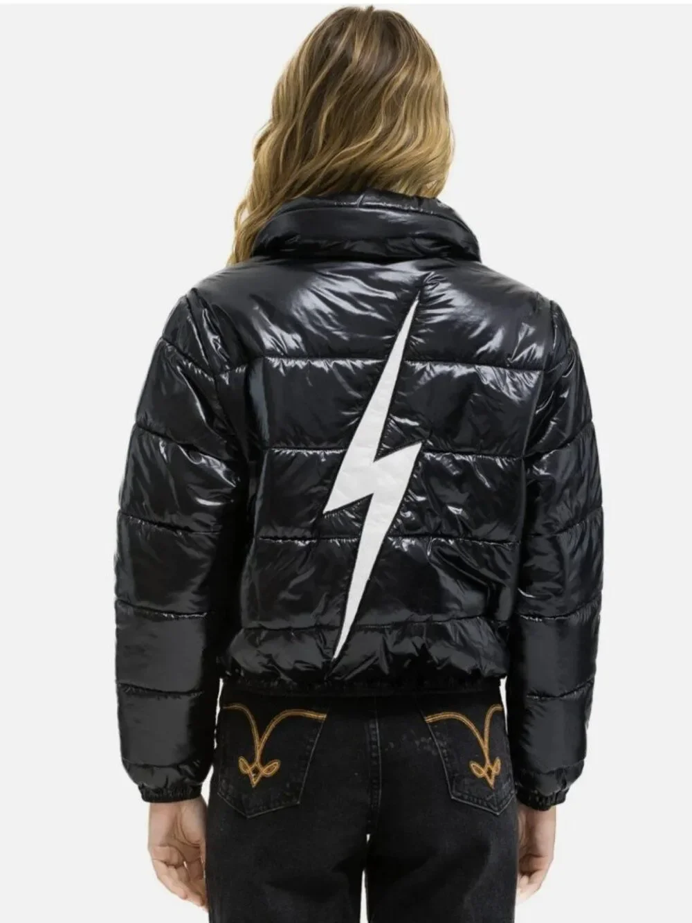 Aviator Nation Bolt Luxe Apres Puffer Jacket Black S